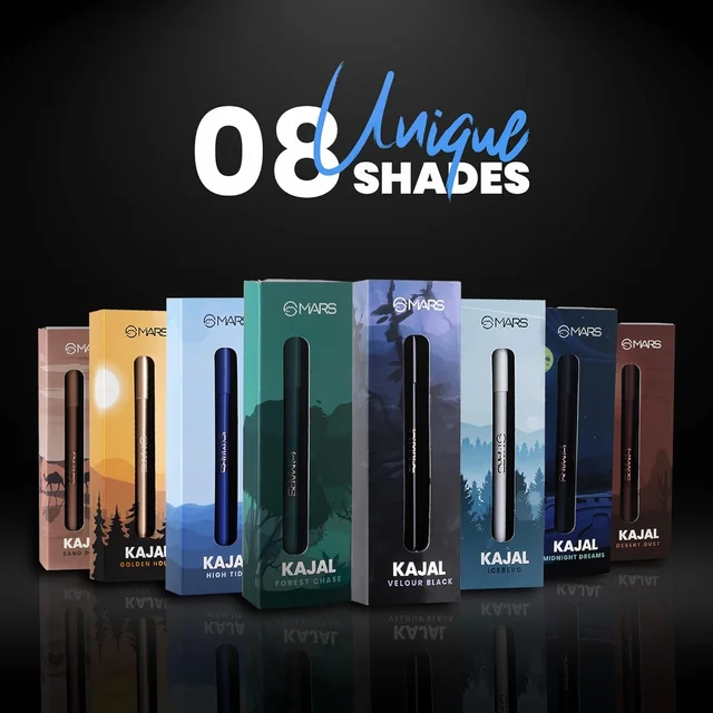 Mars MARS Won't Smudge Won't Budge Matte Kajal Pencil 1.4g Shade 02 HIGH TIDE | Smooth Glide, Waterproof, Long-Stay Kajal | Bold Blue-Black Pigment | Smudge-Proof Eye Pencil