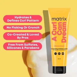 Matrix A Curl Can Dream Leave-in Cream 100ml for Wavy & Curly Hair | Nourishes, Defines & Controls Curls | Manuka Honey Extract | No Flaking, No Crunch | Curl Styling