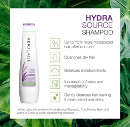 Biolage HydraSource Plus Professional Shampoo 1000ml | Hydrating Shampoo for Dry, Dehydrated & Coarse Hair | Deep Moisture Restoration & Softness
