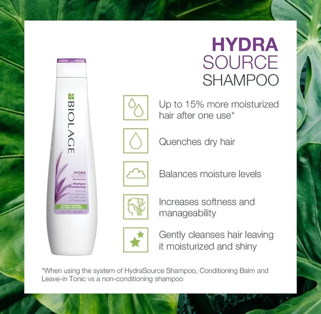 Biolage HydraSource Plus Professional Shampoo 1000ml | Hydrating Shampoo for Dry, Dehydrated & Coarse Hair | Deep Moisture Restoration & Softness