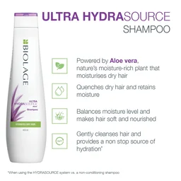 Matrix Biolage Hydrasource Shampoo 400ml | Hydrating & Moisturizing Formula for Dry Hair | Soft, Nourished & Healthy Hair - 1