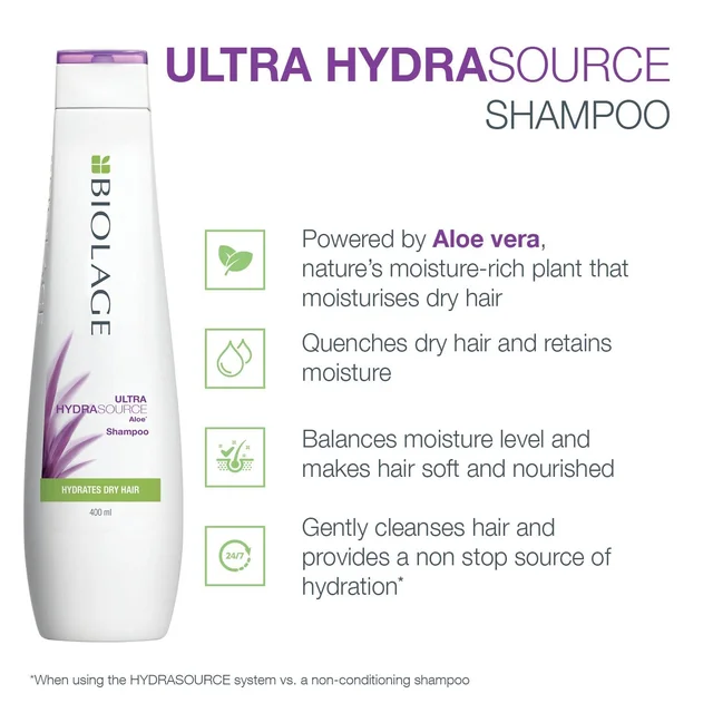 Matrix Biolage Hydrasource Shampoo 400ml | Hydrating & Moisturizing Formula for Dry Hair | Soft, Nourished & Healthy Hair - 1
