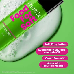 Matrix Food For Soft Hydrating Shampoo 1L for Dry & Dehydrated Hair | 5X More Hydration | 3 Days of Softness | Hyaluronic Acid & Avocado Oil | Moisturizing Shampoo