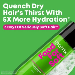 Matrix Food For Soft Hydrating Shampoo 1L for Dry & Dehydrated Hair | 5X More Hydration | 3 Days of Softness | Hyaluronic Acid & Avocado Oil | Moisturizing Shampoo