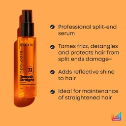 Matrix Opti Care Smooth Straight Hair Serum 100ml | Shea Butter | Split End Repair & Frizz Control | Smooth & Glossy Finish for Straight Hair - 1