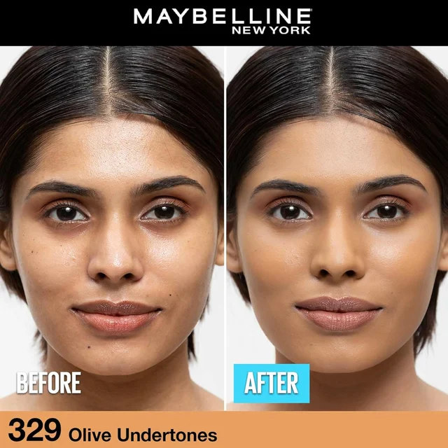 Maybelline New York Maybelline Fit Me Matte + Poreless Liquid Foundation 30ml Shade 329 with SPF 22 PA++ | 16H Oil Control | Lightweight Daily Wear Foundation | Pore-Minimizing Matte Finish for Indian Skin