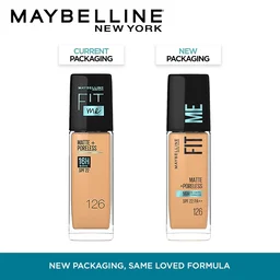 Maybelline New York Maybelline Fit Me Matte + Poreless Liquid Foundation 30ml 126 Light pecan SPF 22 PA++ | Lightweight Daily Wear, Pore-Minimizing, Natural Matte Finish | Perfect for Indian Skin