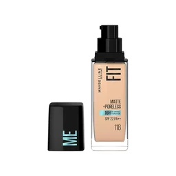 Maybelline New York Fit Me Matte + Poreless Foundation 30ml with 118 Light Beige | Lightweight, Natural Matte Finish | Minimizes Pores, Controls Shine & Blends Seamlessly for Daily Indian Skin Makeup
