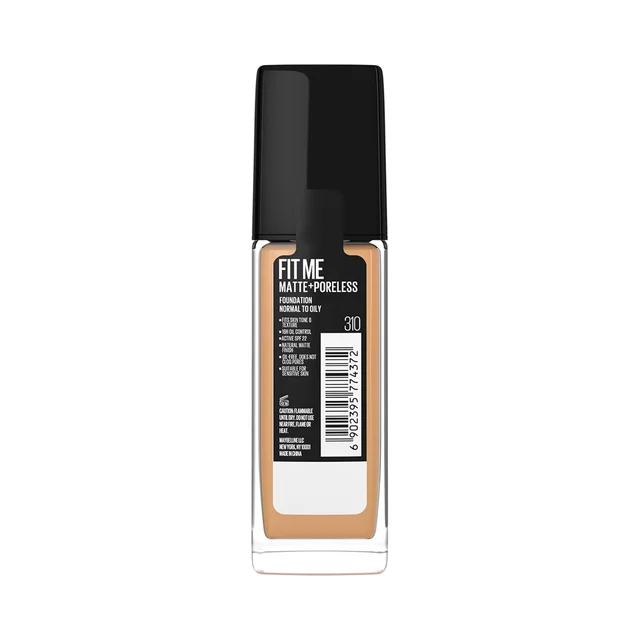 Maybelline New York Fit Me Matte + Poreless Liquid Foundation 30ml with SPF 22 | Shade 310 Sun Beige | Oil-Control, Lightweight, Long-Wear | Smooth Matte Finish, Perfect Base