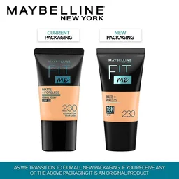 Maybelline New York Fit Me Matte + Poreless Liquid Foundation 18ml with SPF 22 Lightweight | Shade 230 Natural Buff & Long-Lasting | Oil-Control, Natural Matte Finish