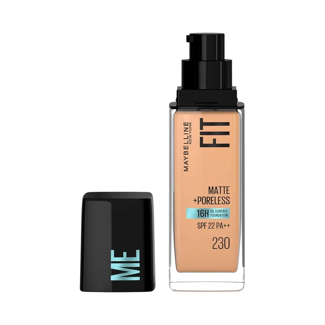 Maybelline New York Fit Me Matte + Poreless Liquid Foundation 30ml with SPF 22 Lightweight | Shade 230 Natural Buff & Long-Lasting | Oil-Control, Natural Matte Finish