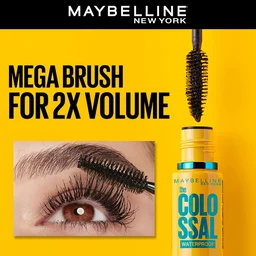 Maybelline New York Mascara 10ml | Long-Lasting Smudge-Proof Mascara | Bold & Dramatic Lash Look | Waterproof, Black, Volume Express Colossal | for Fuller, Longer Lashes |