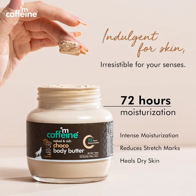 Mcaffeine Body Butter with Shea Butter, Cocoa & Caffeine 250g | Intense Moisturizer for Dry Skin | Suitable for Men & Women | For All Skin Types