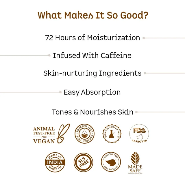 Mcaffeine Body Butter with Shea Butter, Cocoa & Caffeine 250g | Intense Moisturizer for Dry Skin | Suitable for Men & Women | For All Skin Types