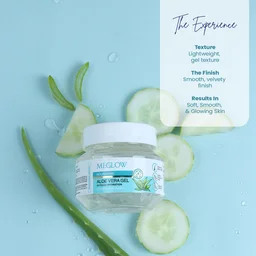 Meglow Aloe Vera Gel 100g for Face, Skin & Hair | Soothing, Hydrating & Refreshing Gel | Glowing Skin and Smooth Hair