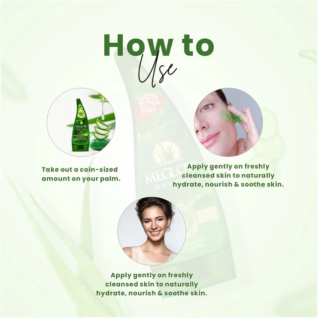 Meglow Aloe Vera Gel 125g for Face, Skin & Hair | Soothing, Hydrating & Refreshing Gel | Glowing Skin and Smooth Hair