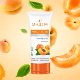 Meglow Apricot Scrub 70g with Natural Apricot Extract & Vitamin C | Removes Dead Skin Cells | Blackheads & Unclogs Pores for All Skin Types