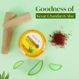Meglow Nourishing Aloe Vera Gel 100g with Kesar Chandan | Pure Organic Aloe Vera Gel for Face | Ayurvedic Formula for Skin Nourishment & Glow