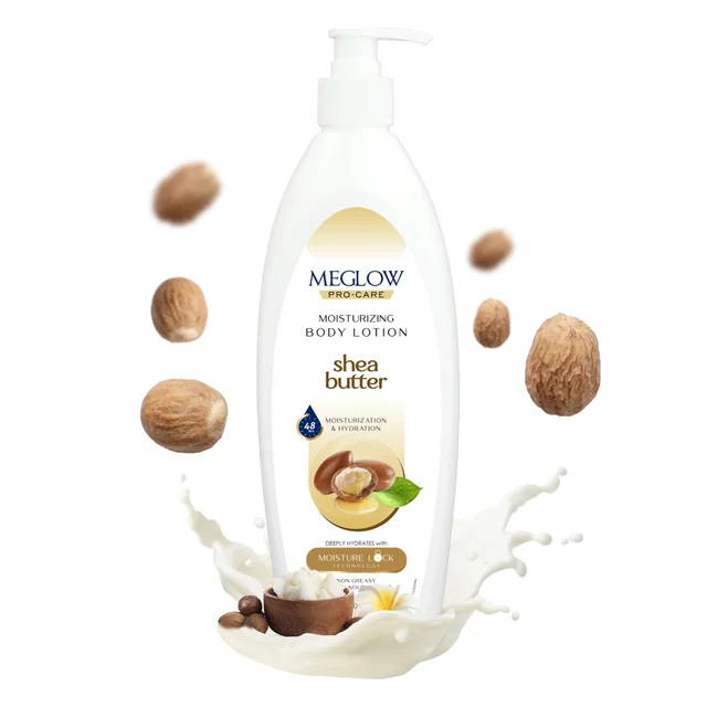 Meglow Pro-Care Moisturizer Body Lotion 500ml for Women & Men | Enriched with Shea Butter | Deep Hydration for Dry Skin with 48-Hour Moisture Lock