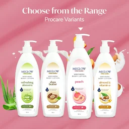 Meglow Pro-Care Moisturizer Body Lotion 500ml for Women & Men | Enriched with Peach Extract | Deep Hydration with 48 Hrs Moisture Lock for Dry Skin