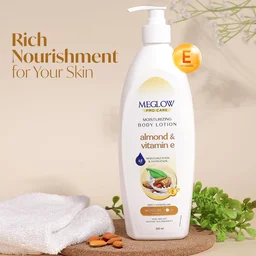 Meglow Pro-Care Moisturizing Body Lotion 500ml For Women & Men | Almond & Vitamin E Enriched | Deep Hydration for Nourished, Smooth Skin