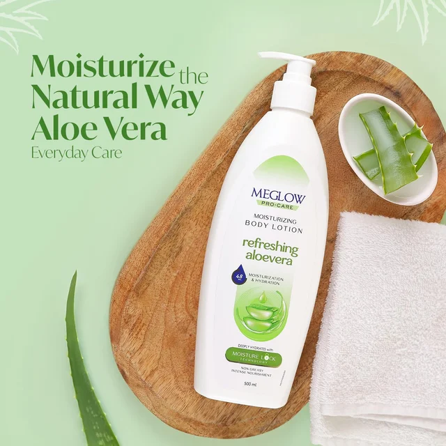 Meglow Pro-Care Moisturizing Body Lotion 500ml | Refreshing Aloe Vera Hydrating Moisturizer for Women & Men | Daily Moisture Care for All Skin Types