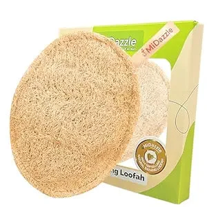 Midazzle 100% Natural Body Scrubber Loofah for Bathing | Gentle Exfoliation | Removes Dead Skin & Dirt | Eco-Friendly, Chemical-Free Bath Accessory for Smooth & Healthy Skin