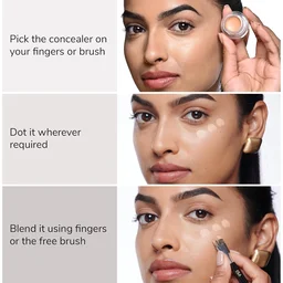 Mila Beaute Conceal It Pot Concealer with Brush (01 Rich Vanilla), 4g with Full Coverage & Lightweight | SPF 15 & Vitamin E, Matte Finish | Crease-Free & Long-Lasting Wear