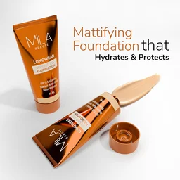 Mila Beaute Longwear Weightless Foundation (304 Golden Caramel), 30ml | Full Coverage & Lightweight | Hydrating & Matte Finish | Long-Lasting & SPF 15 Protection