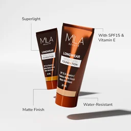 Mila Beaute Longwear Weightless Foundation (304 Golden Caramel), 30ml | Full Coverage & Lightweight | Hydrating & Matte Finish | Long-Lasting & SPF 15 Protection