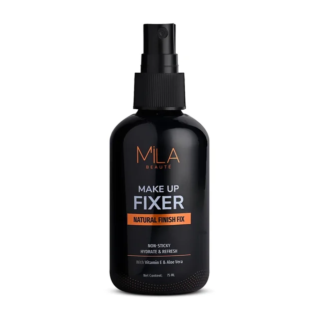 Mila Beaute Natural Finish Makeup Fixer 75ml | Long-Lasting & Hydrating | Non-Sticky Setting Spray |Aloe Vera & Vitamin E for a Flawless Look