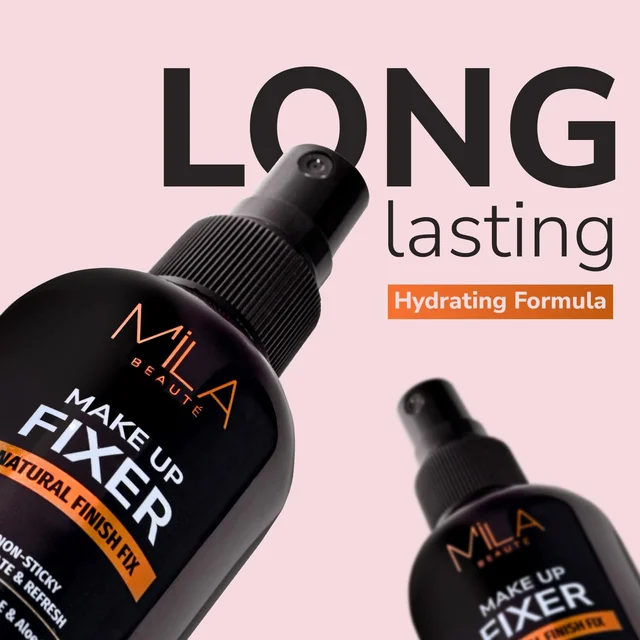 Mila Beaute Natural Finish Makeup Fixer 75ml | Long-Lasting & Hydrating | Non-Sticky Setting Spray |Aloe Vera & Vitamin E for a Flawless Look