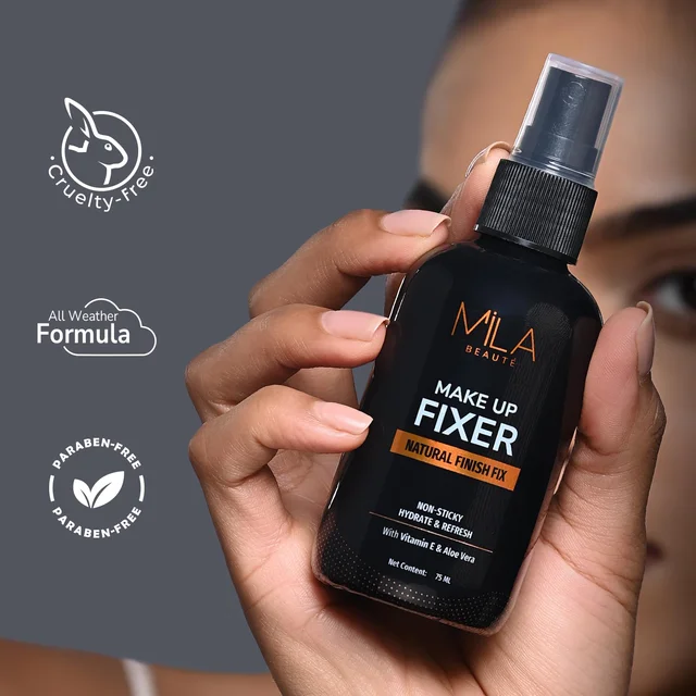 Mila Beaute Natural Finish Makeup Fixer 75ml | Long-Lasting & Hydrating | Non-Sticky Setting Spray |Aloe Vera & Vitamin E for a Flawless Look