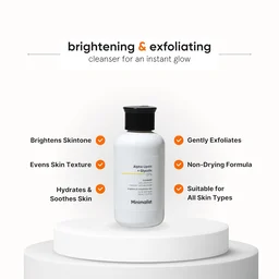 Minimalist 7% ALA + Glycolic Brightening Face Wash 100ml| Gentle Cleanser with Vitamin B5 for Hydration | AHA Exfoliation, Sulphate-Free & Fragrance-Free