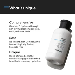 Minimalist Aquaporin Booster 0.5% Cleanser with Hyaluronic Acid, Betaine & Wheat Protein | Gentle Hydrating Face Wash for Dry & Normal Skin, Daily Use