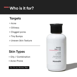 Minimalist Salicylic Acid 2% Face Wash 100ml | Anti-Acne Cleanser with LHA & Zinc | For Oily & Acne Prone Skin | Oil Control, Sebum Regulation, Pore Cleansing | Sulfate-Free