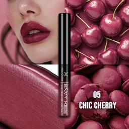 Miss Claire Envy Kiss Non Transfer Lipstick 05 Chic Cherry 1.8g | High-Pigment Matte Finish | Long Lasting Smudge Proof Transfer Resistant Lightweight Lip Color