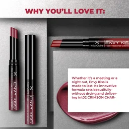 Miss Claire Envy Kiss Non Transfer Lipstick 05 Chic Cherry 1.8g | High-Pigment Matte Finish | Long Lasting Smudge Proof Transfer Resistant Lightweight Lip Color
