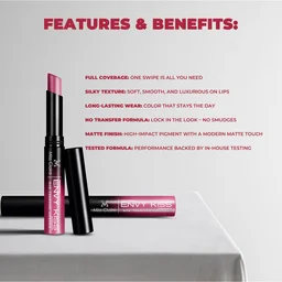 Miss Claire Envy Kiss Non Transfer Lipstick 05 Chic Cherry 1.8g | High-Pigment Matte Finish | Long Lasting Smudge Proof Transfer Resistant Lightweight Lip Color