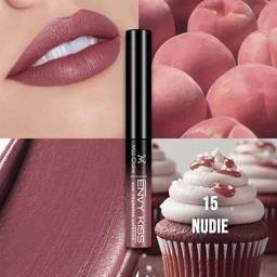 Miss Claire Envy Kiss Non Transfer Lipstick 15 Nudie 1.8g | Natural Matte Finish | Long Lasting Smudge Proof Transfer Resistant Lightweight Nude Mauve Lip Color