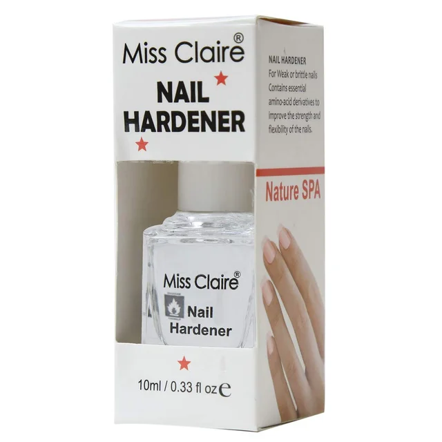 Miss Claire Nail Hardener Clear 10ml | Nail Strengthener for Weak & Brittle Nails | Transparent Protective Coat | Long Lasting Nail Care | Smooth Glossy Finish Nail Treatment