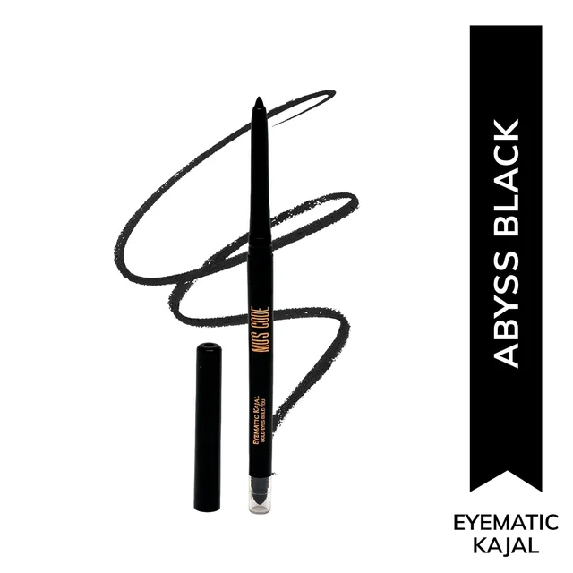 MOS CODE Eyematic Kajal 0.4gm - Abyss Black | Bold Eyes Bold You | Waterproof & Smudgeproof Kajal | Single Stroke Matte Finish | Long Lasting | Plant-Based | Paraben & Alcohol Free | Cruelty-Free