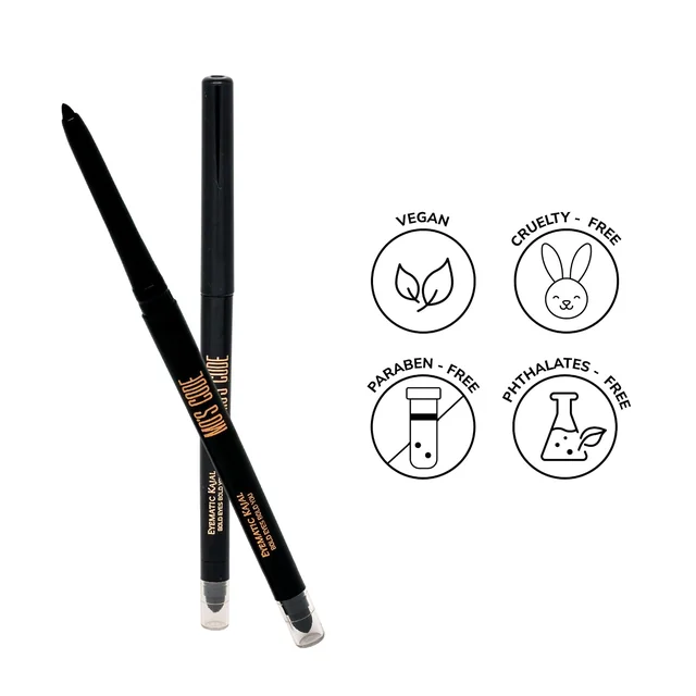 MOS CODE Eyematic Kajal 0.4gm - Abyss Black | Bold Eyes Bold You | Waterproof & Smudgeproof Kajal | Single Stroke Matte Finish | Long Lasting | Plant-Based | Paraben & Alcohol Free | Cruelty-Free