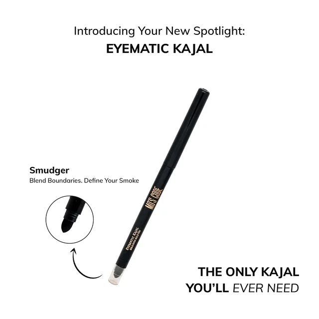 MOS CODE Eyematic Kajal 0.4gm - Earthy | Bold Eyes Bold You | Waterproof & Smudgeproof | Single Stroke Application | Long Lasting Matte Finish | Plant-Based | Paraben & Alcohol Free | Cruelty-Free