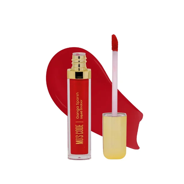 Mos Code Ganga Sparsh Liquid Sindoor 7ml - Red | Long Lasting, Sweatproof & Smudgeproof | Quick Dry Formula | Paraben Free, Cruelty Free Traditional Sindoor