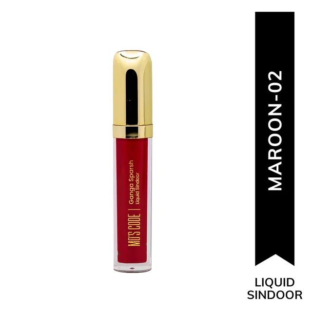 Mos Code Ganga Sparsh Liquid Sindoor Maroon 7ml | Long Lasting, Sweatproof & Smudgeproof | Quick Dry Formula | Paraben Free, Cruelty Free Liquid Sindoor