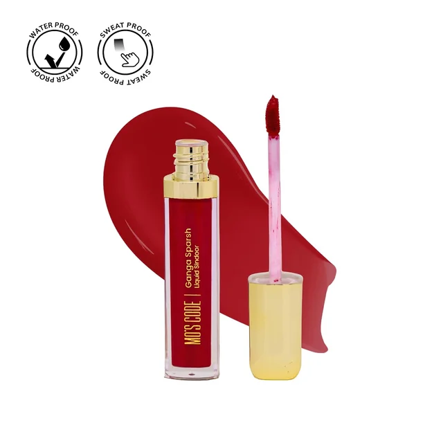 Mos Code Ganga Sparsh Liquid Sindoor Maroon 7ml | Long Lasting, Sweatproof & Smudgeproof | Quick Dry Formula | Paraben Free, Cruelty Free Liquid Sindoor