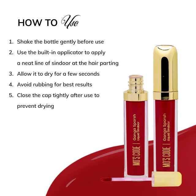 Mos Code Ganga Sparsh Liquid Sindoor Maroon 7ml | Long Lasting, Sweatproof & Smudgeproof | Quick Dry Formula | Paraben Free, Cruelty Free Liquid Sindoor
