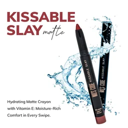 MOS CODE Kissable Slay HD Matte Cryon Lipstick withLips + Primer Ember Kiss 04 | Waterproof, Smudge Proof, Long Lasting Matte Lipstick | Vitamin E Enriched, Hydrating, 1.6g