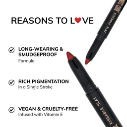 MOS CODE Kissable Slay HD Matte Cryon Lipstick withLips + Primer Ember Kiss 04 | Waterproof, Smudge Proof, Long Lasting Matte Lipstick | Vitamin E Enriched, Hydrating, 1.6g